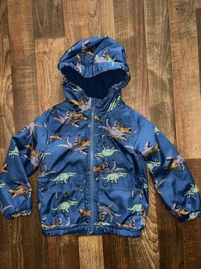 Carter's Navy Blue Dinosaur Print Hooded Raincoat